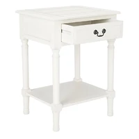 White Wood Whitney 1-Drawer End Table