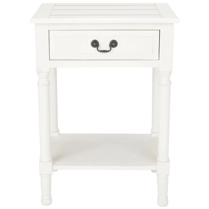 White Wood Whitney 1-Drawer End Table