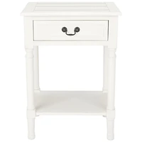 White Wood Whitney 1-Drawer End Table