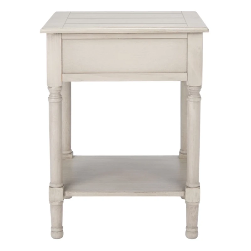 Greige Wood Whitney 1-Drawer End Table