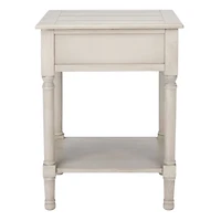 Greige Wood Whitney 1-Drawer End Table