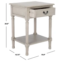 Greige Wood Whitney 1-Drawer End Table