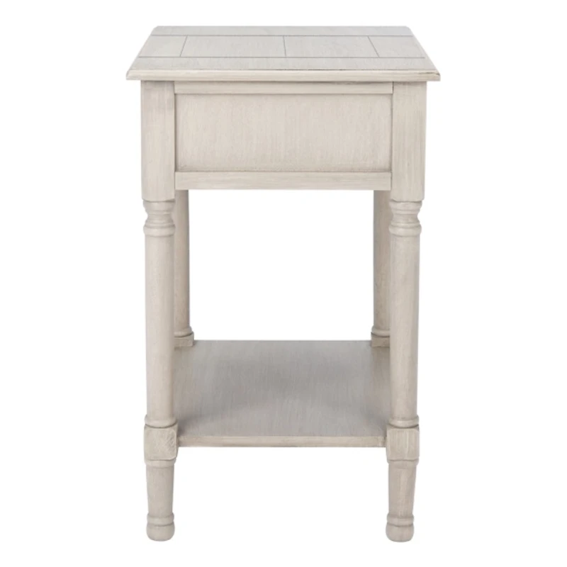 Greige Wood Whitney 1-Drawer End Table