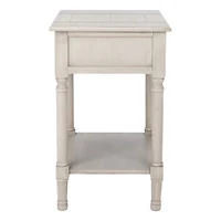 Greige Wood Whitney 1-Drawer End Table