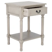 Greige Wood Whitney 1-Drawer End Table