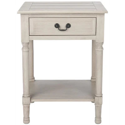 Greige Wood Whitney 1-Drawer End Table