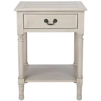 Greige Wood Whitney 1-Drawer End Table