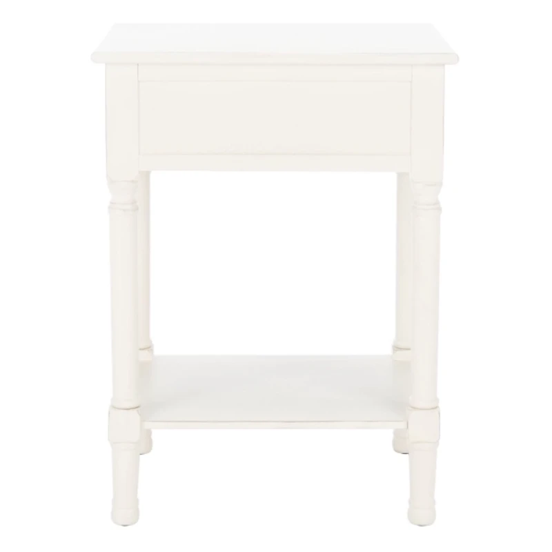 White Wood Landers 1-Drawer End Table