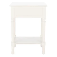 White Wood Landers 1-Drawer End Table