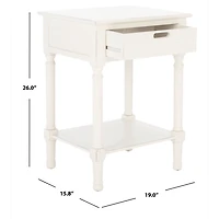 White Wood Landers 1-Drawer End Table