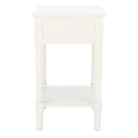 White Wood Landers 1-Drawer End Table