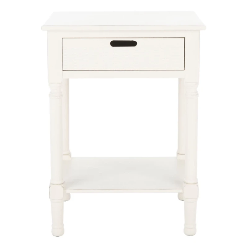 White Wood Landers 1-Drawer End Table