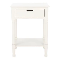 White Wood Landers 1-Drawer End Table