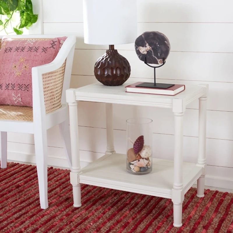 White Wood Genesia Side Table