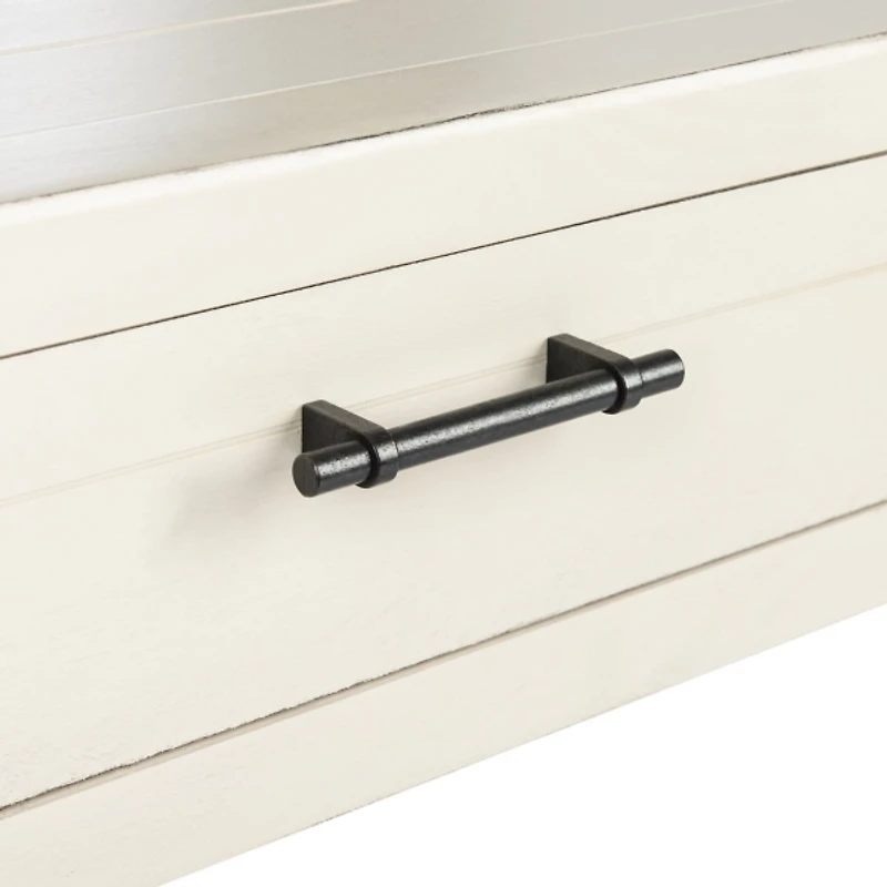 White Wood Finley 1-Drawer End Table