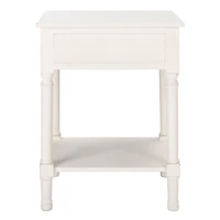 Distressed White Wood Veranda End Table