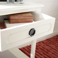 Distressed White Wood Veranda End Table