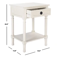 Distressed White Wood Veranda End Table