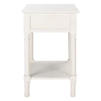 Distressed White Wood Veranda End Table
