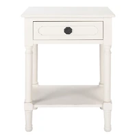 Distressed White Wood Veranda End Table