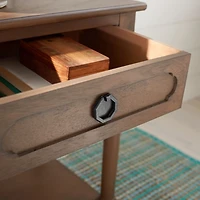 Brown Wood Veranda End Table