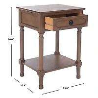 Brown Wood Veranda End Table