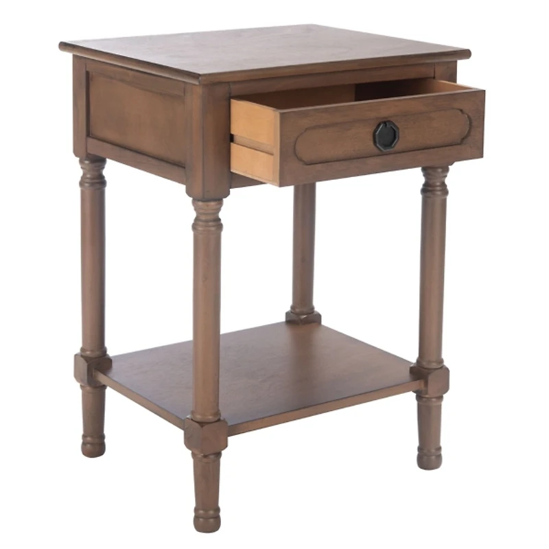 Brown Wood Veranda End Table