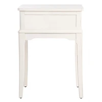 White Wood Opal 1-Drawer End Table