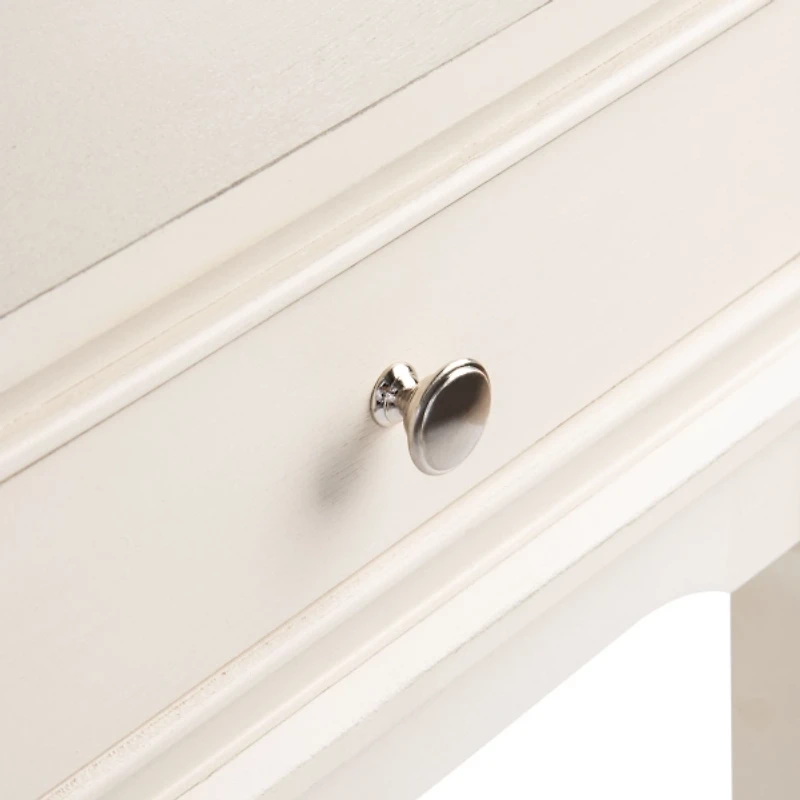 White Wood Opal 1-Drawer End Table