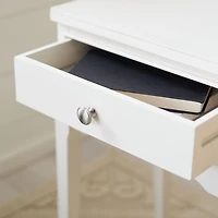 White Wood Opal 1-Drawer End Table