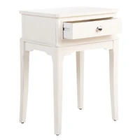 White Wood Opal 1-Drawer End Table
