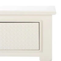 White Wood Natalia 1-Drawer End Table