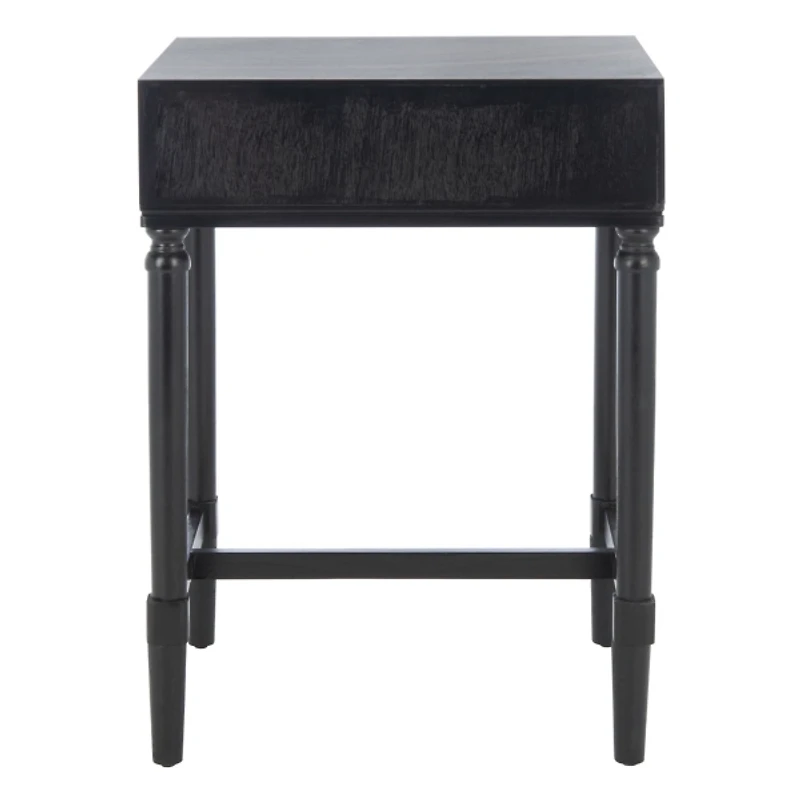 Black Wood Stella 1-Drawer End Table