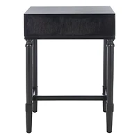 Black Wood Stella 1-Drawer End Table
