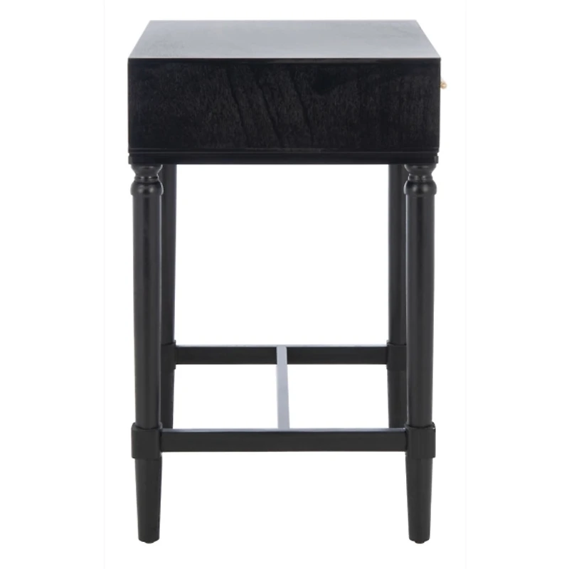 Black Wood Stella 1-Drawer End Table