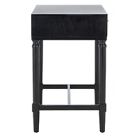 Black Wood Stella 1-Drawer End Table