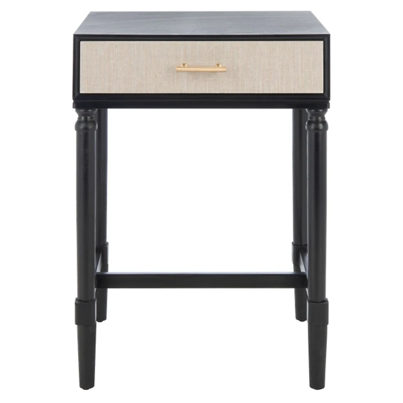 Black Wood Stella 1-Drawer End Table