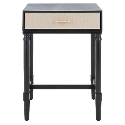 Black Wood Stella 1-Drawer End Table