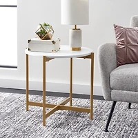 Gold Round Gertrude Accent Table