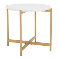 Gold Round Gertrude Accent Table