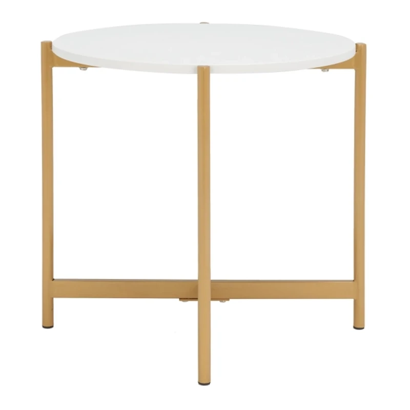 Gold Round Gertrude Accent Table