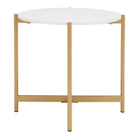 Gold Round Gertrude Accent Table