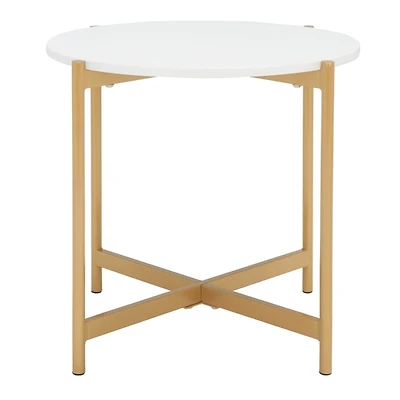 Gold Round Gertrude Accent Table