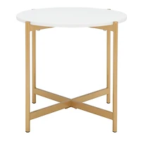 Gold Round Gertrude Accent Table