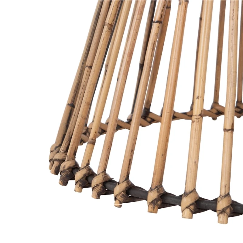 Honey Brown Rattan Irma Round Accent Table