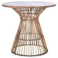 Honey Brown Rattan Irma Round Accent Table