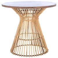 Natural Rattan Irma Round Accent Table