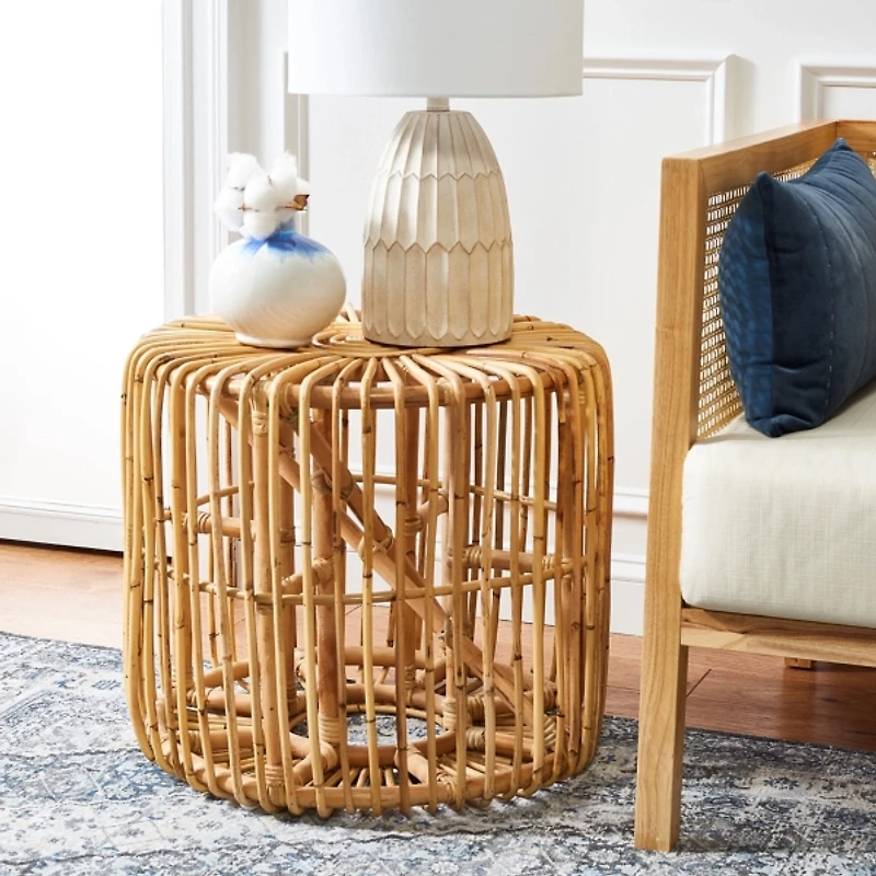Natural Rattan Jade Accent Table