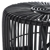 Black Rattan Jade Accent Table