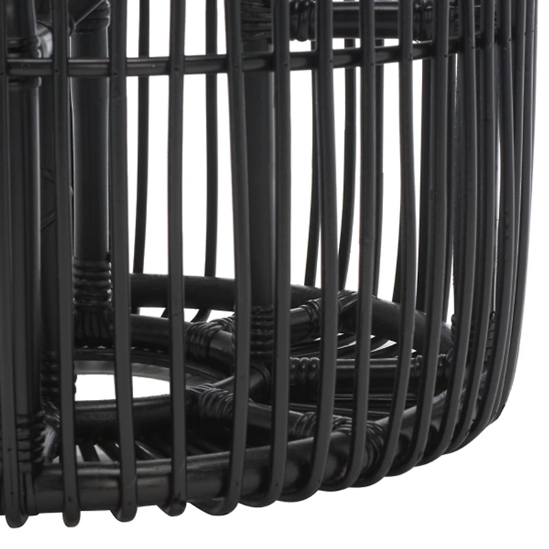 Black Rattan Jade Accent Table